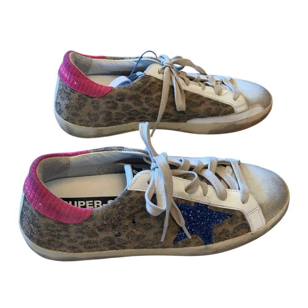 Golden Goose Superstar Leopard Print  Suede Low Tops - Picture 5 of 6